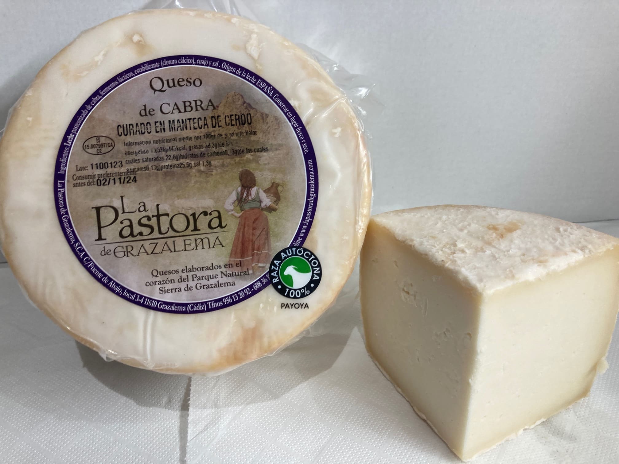 Queso cabra payoya curado en manteca de cerdo La Pastora de Grazalema